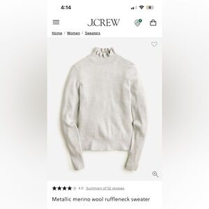 J. Crew Heather Light Gray Crewneck Sweater